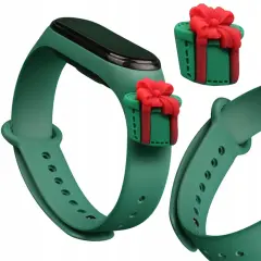 STRAP XMAS PASEK OPASKA DO XIAOMI MI BAND 4 / 3 ŚWIĄTECZNY CIEMNOZIELONY
