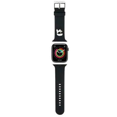 KARL LAGERFELD 3D GUMIJASTI PAS KARL NAGLAVNIK ZA APPLE WATCH 38/40/41MM ČRN