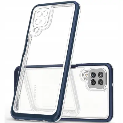 OHIŠJE ZA OVITEK CLEAR CASE Z OKVIRJEM ZA SAMSUNG GALAXY A12 MODRO