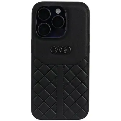 OVITEK AUDI PRAVO USNJE ZA IPHONE 14 PRO USNJENI OVITEK ČRNO