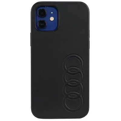 OVITEK AUDI IZ SINTETIČNEGA USNJA ZA IPHONE 12 12 PRO ČRN
