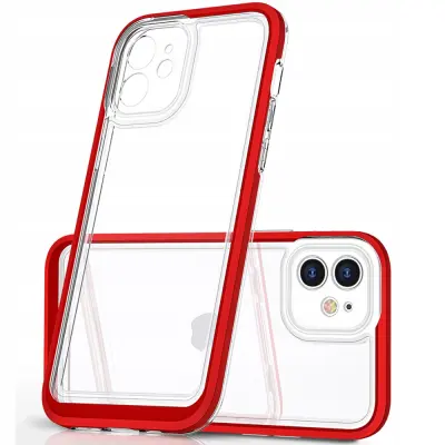 CLEAR CASE OVITEK OHIŠJE ETUI Z OKVIRJEM ZA IPHONE 12 RDEČ
