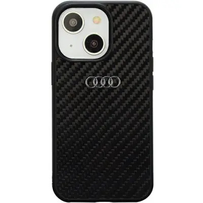 OVITEK ZA TELEFON AUDI KARBONSKA VLAKNA ZA IPHONE 14 ČRN