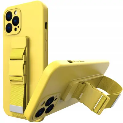 ROPE CASE ETUI CASE OBUDOWA ZE SMYCZĄ DO SAMSUNG GALAXY S21 ULTRA 5G ŻÓŁTY