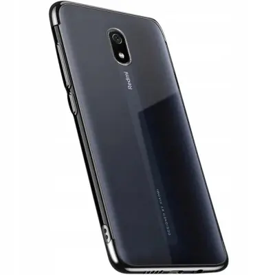 CLEAR COLOR CASE ETUI OBUDOWA FUTERAŁ Z RAMKĄ DO XIAOMI REDMI 8A CZARNY