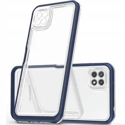 OHIŠJE ZA OVITEK CLEAR Z OKVIRJEM ZA SAMSUNG GALAXY A22 MODRO