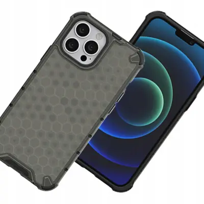 HONEYCOMB CASE OVITEK OHIŠJE OVITEK ZA IPHONE 13 PRO MAX ČRN