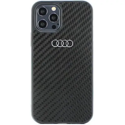 OVITEK AUDI KARBONSKA VLAKNA ZA IPHONE 12 / 12 PRO ČRN OVITEK