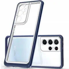 CLEAR ETUI CASE OBUDOWA POKROWIEC DO SAMSUNG GALAXY S21 ULTRA NIEBIESKI