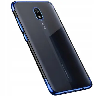 CLEAR COLOR CASE ETUI OBUDOWA FUTERAŁ Z RAMKĄ DO XIAOMI REDMI 8A NIEBIESKI
