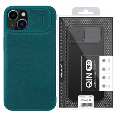 NILLKIN CASE OVITEK OHIŠJE ETUI S PREKLOPOM ZA IPHONE 14+ ZELEN