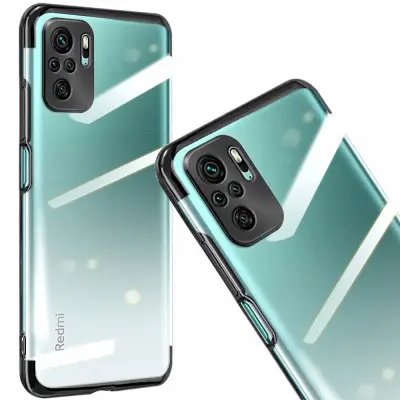 VELEPRODAJNI OVITEK PROZORNE BARV ZA XIAOMI REDMI NOTE 10 ČRN Z OKVIRJEM