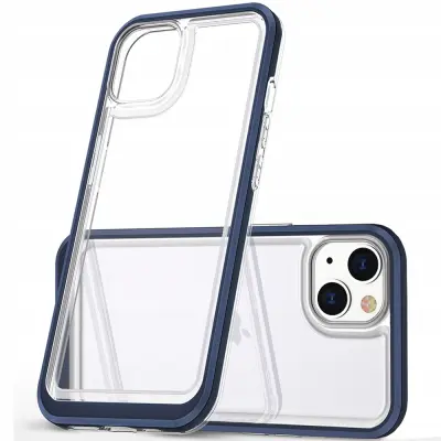 CLEAR ETUI CASE OBUDOWA POKROWIEC Z RAMKĄ DO IPHONE 13 MINI NIEBIESKI