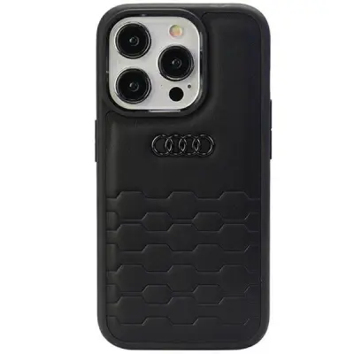 OVITEK IZ SINTETIČNEGA USNJA AUDI GT ZA IPHONE 15 PRO MAX ČRN