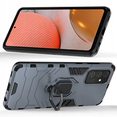 RING ARMOR ETUI CASE + MAGNETYCZNY UCHWYT DO SAMSUNG GALAXY A72 NIEBIESKI