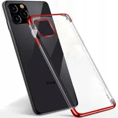CLEAR COLOR CASE ETUI OBUDOWA Z RAMKĄ DO SAMSUNG GALAXY S21 ULTRA CZERWONY