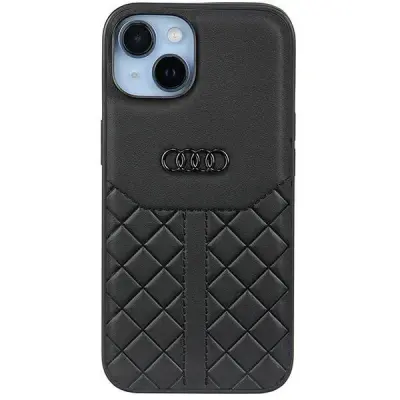 OVITEK AUDI PRAVO USNJE ZA IPHONE 14 USNJEN OVITEK ČRN