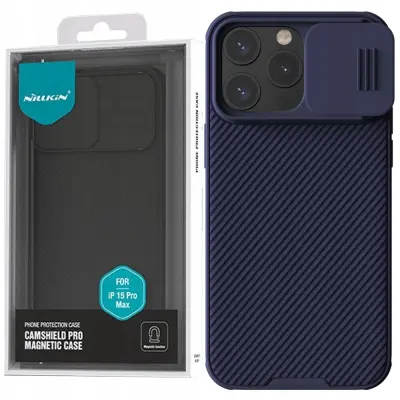NILLKIN SKÓRZANE ETUI CASE OSŁONA NA APARAT DO IPHONE 15 PRO MAX FIOLETOWE