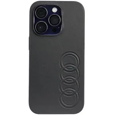 OVITEK AUDI IZ SINTETIČNEGA USNJA ZA IPHONE 14 PRO ČRN