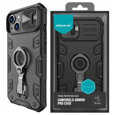 NILLKIN OVITEK OVITEK OVITEK OHIŠJE ETUI ZA MAGSAFE ZA IPHONE 14+ ČRN