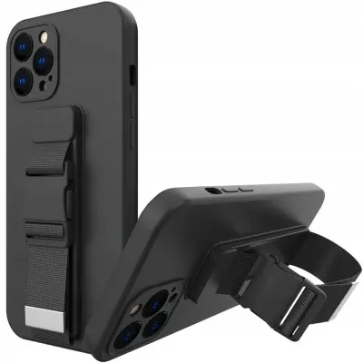 ROPE CASE OVITEK OVITEK OHIŠJE ETUI Z LEČO ZA IPHONE 12 ČRN