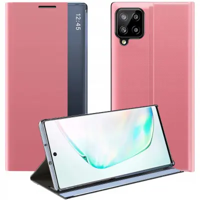 SLEEP CASE ETUI CASE OBUDOWA FUTERAŁ Z KLAPKĄ DO SAMSUNG GALAXY A22 RÓŻOWY