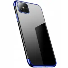 CLEAR COLOR CASE ETUI OBUDOWA Z RAMKĄ DO SAMSUNG GALAXY S21 ULTRA NIEBIESKI