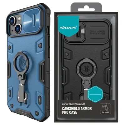 NILLKIN ETUI CASE POKROWIEC FUTERAŁ PODSTAWKA RING DO IPHONE 14+ NIEBIESKIE