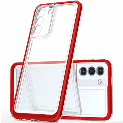 OHIŠJE ZA OVITEK CLEAR CASE Z OKVIRJEM ZA SAMSUNG GALAXY S21 RDEČE