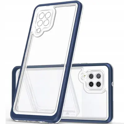 OHIŠJE ZA OVITEK CLEAR CASE Z OKVIRJEM ZA SAMSUNG GALAXY A42 MODRO