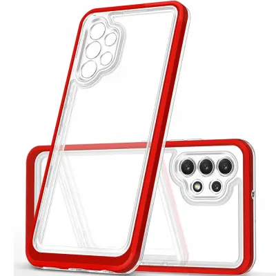 OHIŠJE ZA OVITEK CLEAR CASE Z OKVIRJEM ZA SAMSUNG GALAXY A72 RDEČE