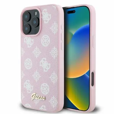 OVITEK GUESS PONY SCIPT ZA MAGSAFE ZA IPHONE 16 PRO MAX ROZA OVITEK