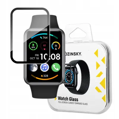 WOZINSKY SZKŁO HARTOWANE NA EKRAN Z RAMKĄ DO HUAWEI WATCH FIT 2 CZARNE