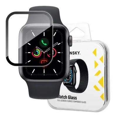 WOZINSKY HIBRIDNO STEKLO ZA APPLE WATCH 6/5/4/SE 44MM ČRNO OHIŠJE