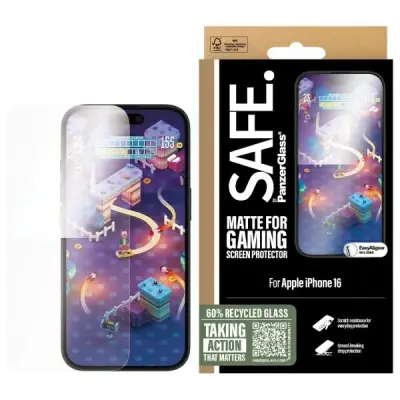 SAFE BY PANZERGLASS KALJENO STEKLO ZA IPHONE 16 GAMING ZAŠČITA ZA EKRAN