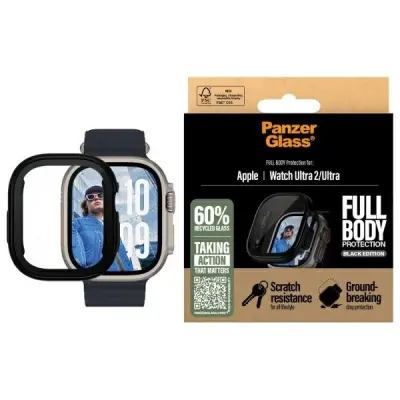 PANZERGLASS KALJENO STEKLO POLNO TELO ZA APPLE WATCH ULTRA 2 ČRNA