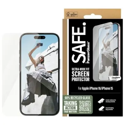 SAFE BY PANZERGLASS KALJENO STEKLO ULTRA-WIDE FIT ZA IPHONE 16