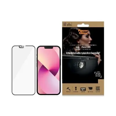 PANZERGLASS ANTIBAKTERIJSKO STEKLO E2E ZA IPHONE 13 MINI S ČRNIM OKVIRJEM