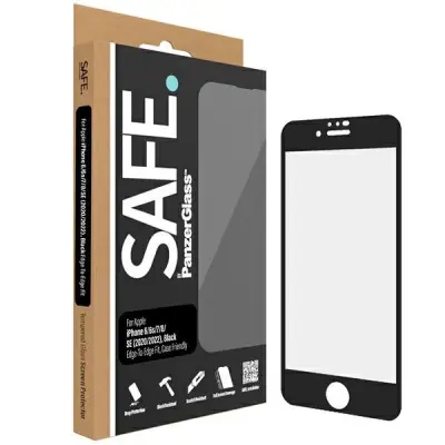 SZKŁO HARTOWANE SAFE BY PANZERGLASS EDGE-TO-EDGE NA IPHONE SE 2020 / SE 2022 / 8 / 7 / 6 / 6S - Z CZARNĄ RAMKĄ