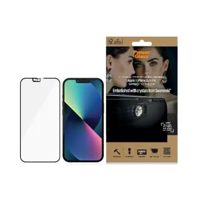 PANZERGLASS ANTIBAKTERIJSKO STEKLO E2E ZA IPHONE 13/13 PRO S ČRNIM OKVIROM