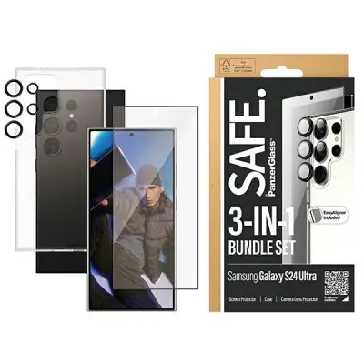 ZESTAW SAFE BY PANZERGLASS ETUI + FOLIA OCHRONNA + OSŁONA APARATU NA SAMSUNG GALAXY S24 ULTRA