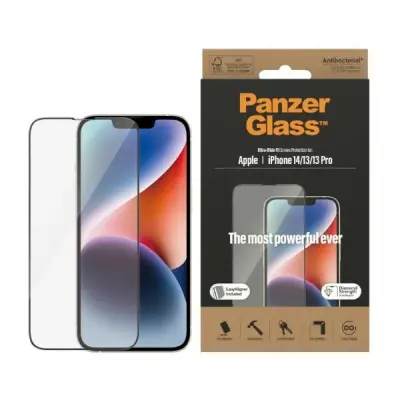 ANTIBAKTERIJSKI OVITEK IZ KALJENEGA STEKLA PANZERGLASS ZA IPHONE 14/13 PRO/13