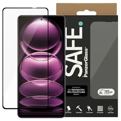 SZKŁO HARTOWANE SAFE BY PANZERGLASS ULTRA-WIDE FIT NA XIAOMI MI 12 PRO 5G / POCO X5 PRO / 12 PRO+ - Z CZARNĄ RAMKĄ