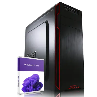 Greed® Ultra V2 PC - namizni / pisarniški računalnik - AMD Ryzen 7 5700G - 4,6 GHZ - 32GB RAM - 1TB SSD + 1TB HDD - DVD+RW - WLAN - Win11 Pro