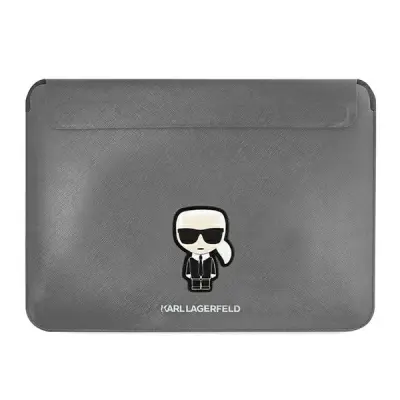 KARL LAGERFELD SAFFIANO IKONIK OVITEK KARL ZA 16'' PRENOSNIK SREBRN