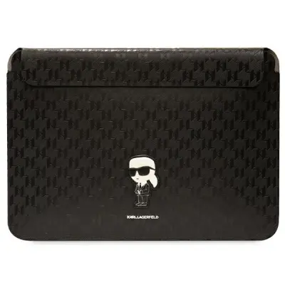 OVITEK KARL LAGERFELD SAFFIANO MONOGRAM IKONIK ZA PRENOSNIK 16, ČRN