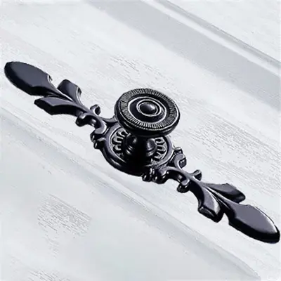 Eleganten ročaj za omarico iz črne aluminijeve zlitine - Zasnova z eno luknjo  L