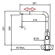 Odprta emb - NEPTUN EVO KROM ČRNA IZVL ARMATURA FRANKE