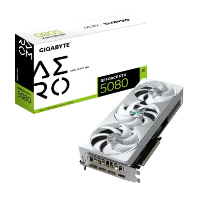 Grafična kartica GIGABYTE GeForce RTX 5080 AERO OC 16G, 16GB GDDR7, PCI-E 5.0