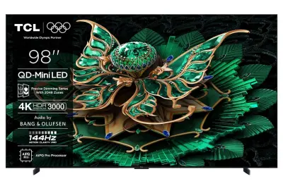 TCL PREMIUM 98C71K 4K QD-Mini LED Google TV, 144Hz, Ozvočeno z Bang & Olufsen, TV sprejemnik
